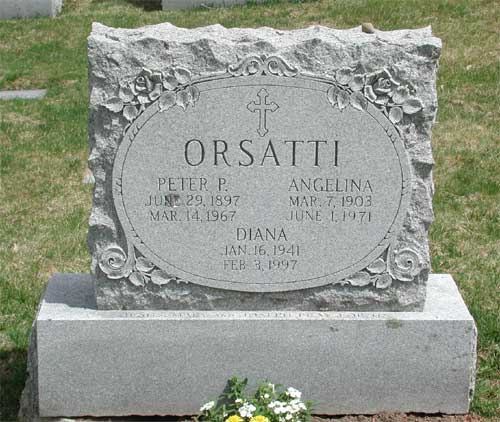 Peter P. Orsatti & Angelina Rossi (Mt. Olivet Cemetery, Watertown CT)